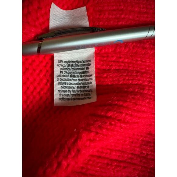 VS PINK coral knit Boyfriend chunky pullover sweater w/Logos Oversized small - Picture 10 of 10